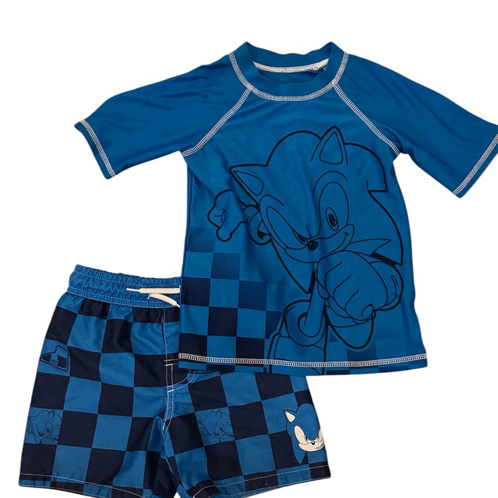 Sonic the Hedgehog Boys Swim 2 Piece Set | Blue | XS